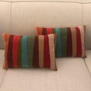 Crate & Barrel suede accent pillows